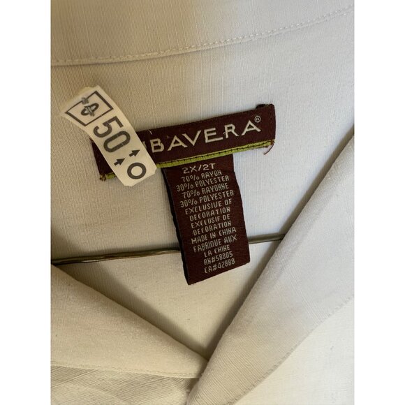 CUBAVERA GEO EMBROIDERED PANEL SHIRT TROPICAL 2X - Picture 3 of 8